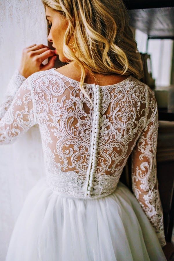 Tulle long sleeve dress LORELEI #fashion #wedding #happywedding #dress #weddingd...