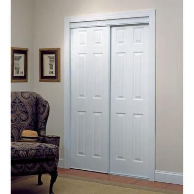 Truporte 106 Series 48 In X 80 Composite White Sliding Door Doors Interior Sliding Doors Interior, 48 X 80 Sliding Closet Doors