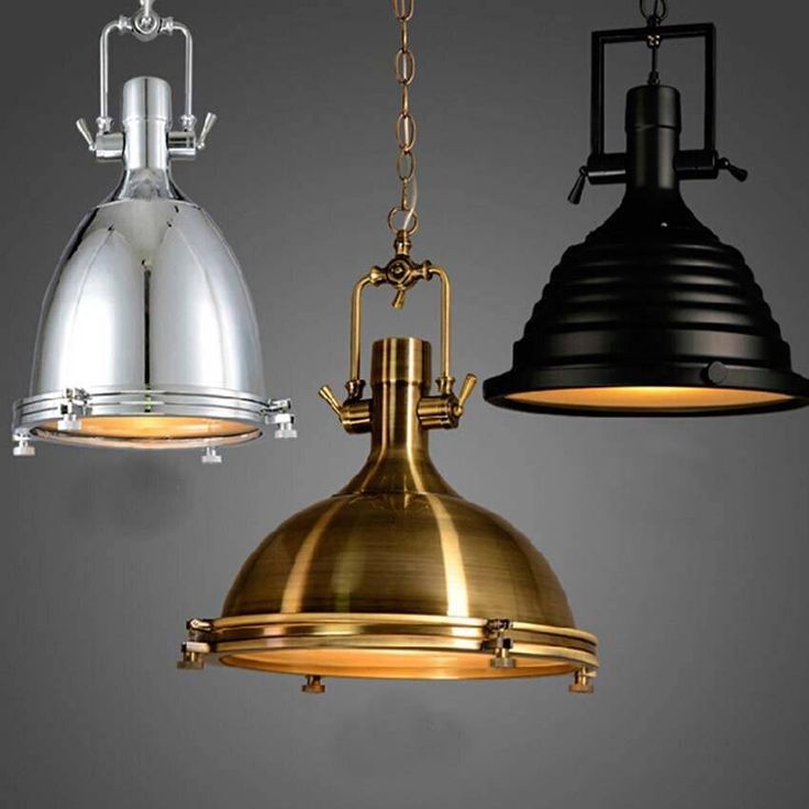 Industrial Lighting Hanglamp Chrome Bronze Black Metal Lampshade Pendant Lights Restaurant Bar Coffee Suspension Luminaire Style Hanging Light Fixtures Lamp Hanging Lights Pendant Light Fixtures, Industrial Led Pendant Light Fixtures