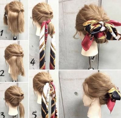 The way to Make Lovely Hairstyles with Scarf The way to Make Lovely Hairstyles with Scarf