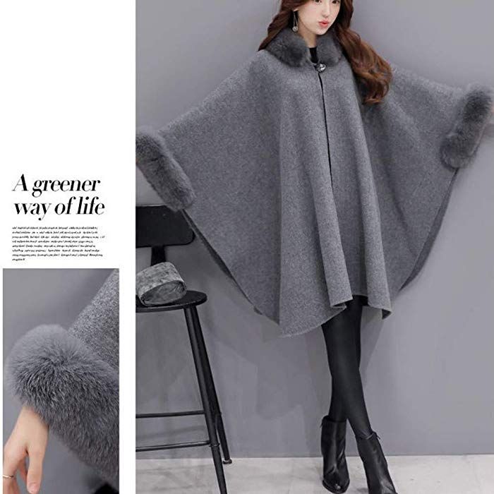 Épinglé sur manteaux ZEZKT Poncho et Cape Femme Châle Mode Manteau en Laine
