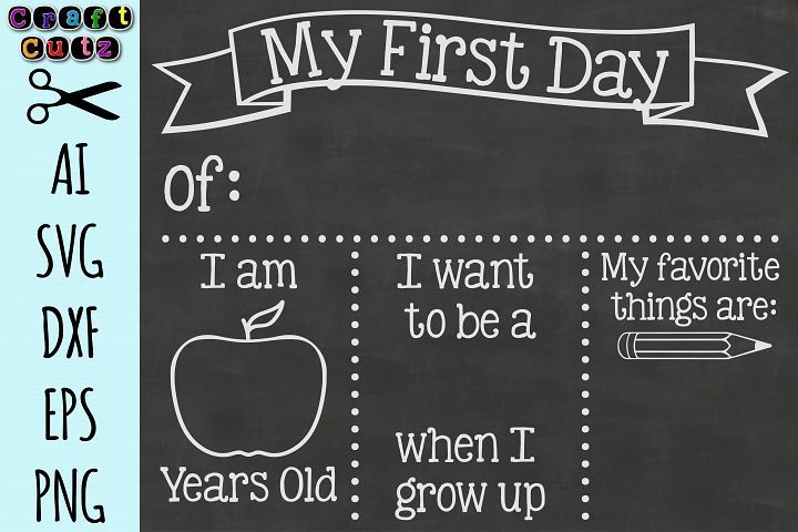 Back to school svg Preschool Svg First Day of School SVG PreK svg Silhouette Cricut Kindergarten svg for Chalkboard sign Printable