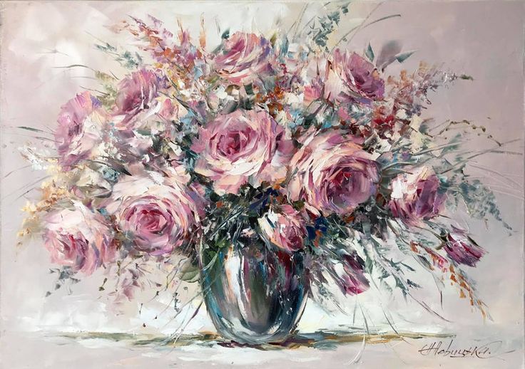 ORIGINAL Abstract Pink Roses Oil Painting Canvas Flowers Texture Artwork Impressionist Impasto Home Decor Wall Painting Floral Hand Painted ORIGINAL Abstract Pink Roses Oil Painting Canvas Flowers Texture Artwork Impressionist Impasto Home Decor Wall Painting Floral Hand Painted