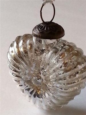 small silver heart mercury glass ornament mercury glass glass ornaments christmas