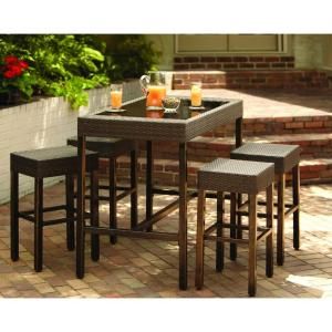 Hampton Bay Tacana 5 Piece Patio High Bar Dining Set S0406014 S0105015 At Hampton Bay Tacana 5 Piece Patio High Bar Dining Set S0406014 S0105015 At