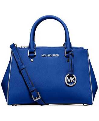 Women\u0027s Top-Handle Handbags - MICHAEL Michael Kors Specchio Sutton Small Satchel in Electric Blue -- Check out this great product.