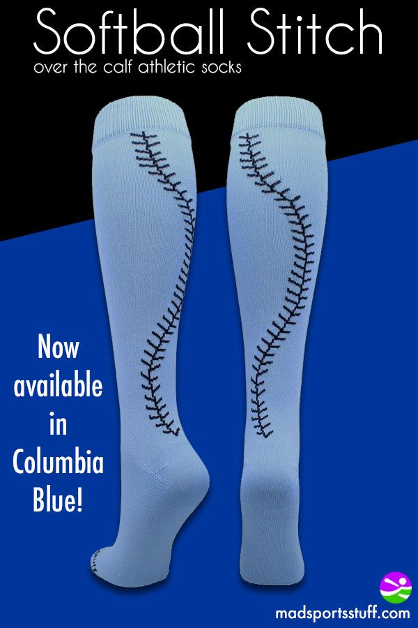 MadSportsStuff Softball Socks or Baseball Socks with Stitches in Crew Length Multiple Colors