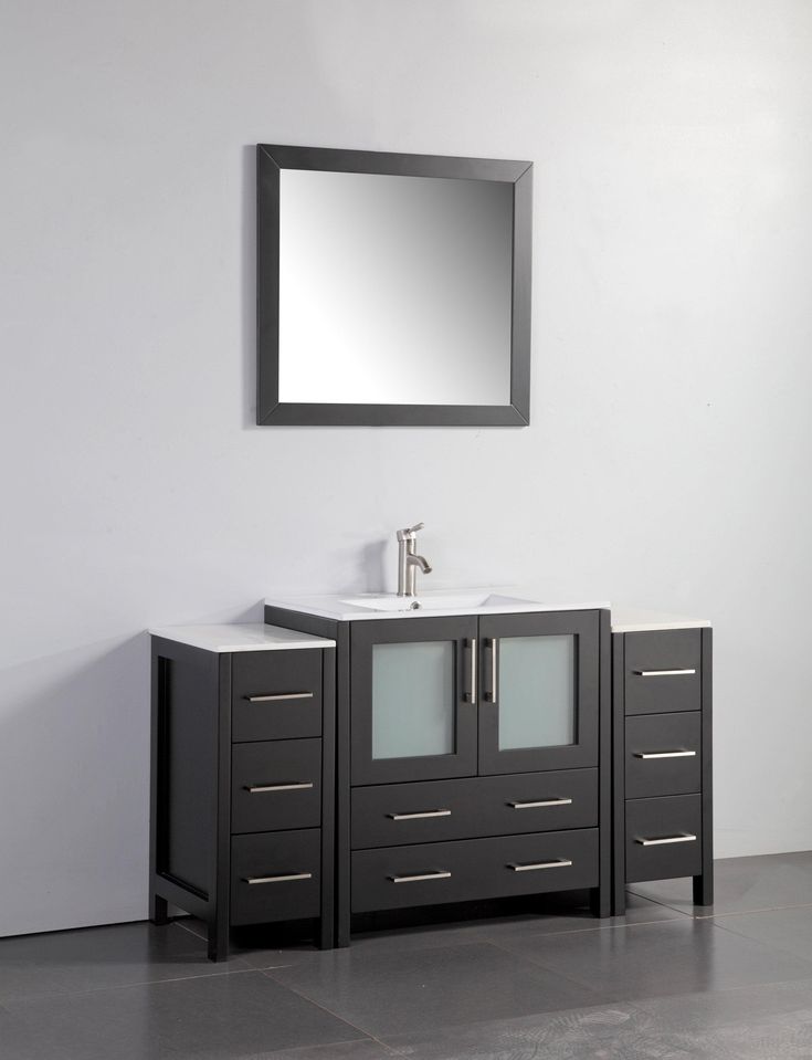 Vanity Art 54 In Single Sink Cabinet With Ceramic Mirror Espresso Va3030 54e Bathroom Single Sink Bathroom Vanity, 54 Inch Bathroom Vanity Tops