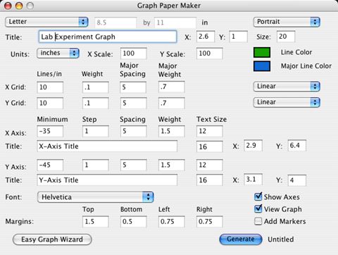standard graph paper size
