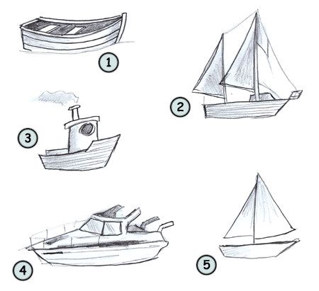 Boats Drawing Easy 8 How To Draw A Cartoon Boat Using A Fun Model | Boat cartoon ...