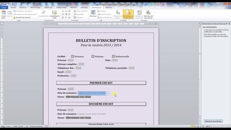 Tutoriel vidéo pour apprendre à créer un formulaire sous Word en