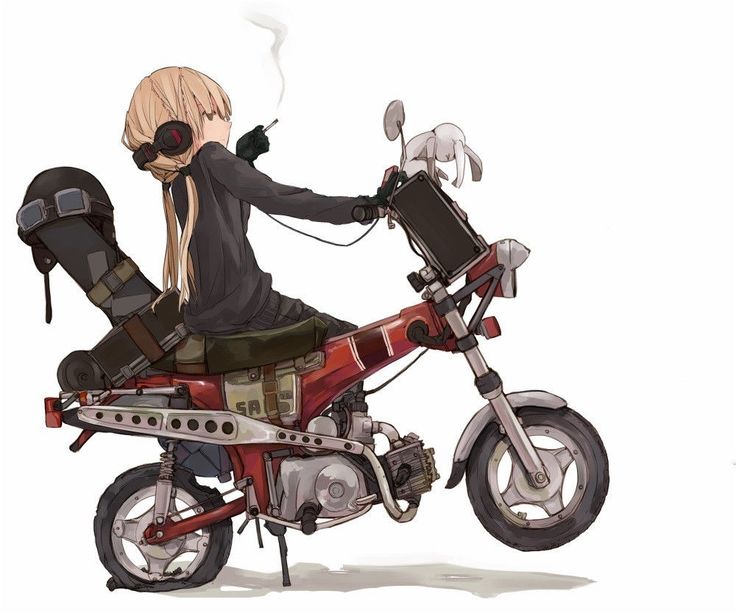 女の子がバイクにまたがってる画像ください ダメージzero 旧サイト イラスト キャラクターデザイン オートバイアート