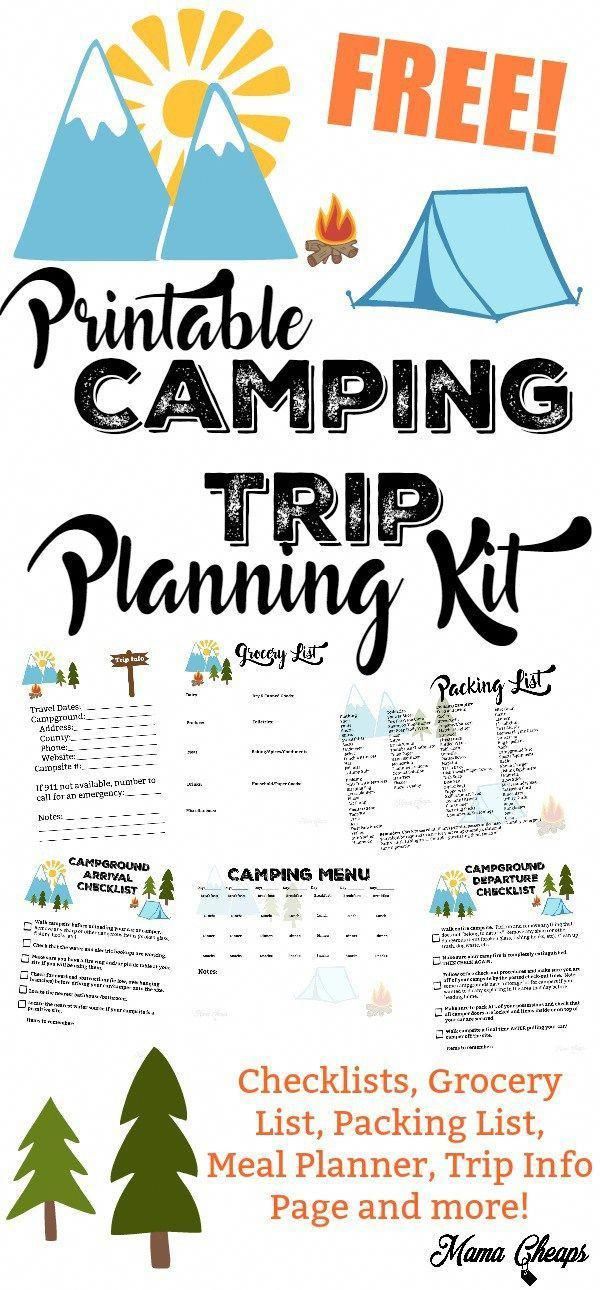 free printable camping trip planning kit 7 pages total print all