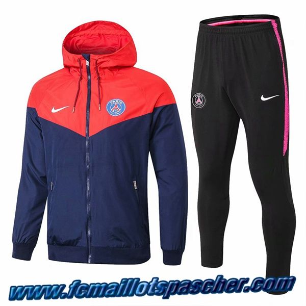 Magasin De Ensemble Veste Coupe Vent PSG Rouge/Bleu Fonce 2018/2019 | Survetement