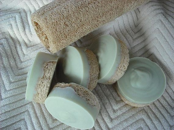 Pfefferminze / TeeBaum Loofah Fuß Seife / Scrub Seife / kalten Prozess Seife / Ziegen Milch Seife / enthält Baumwolle Fuß gestempelt Kordelzug Tasche