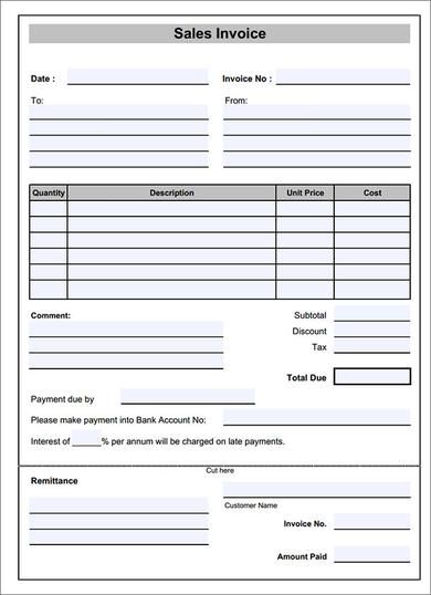 Sample Sales Invoice Template Searching For Generic Invoice Template Online Over The Internet There Are Invoice Template Receipt Template Custody Agreement