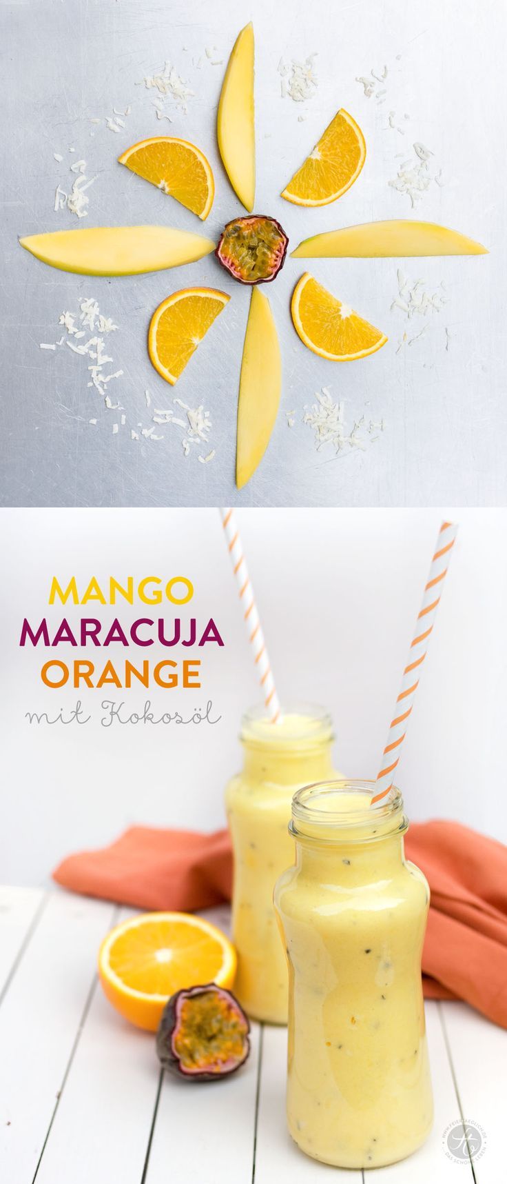 #SmoothieMontag Mango-Maracuja-Orange Smoothie mit Kokosöl