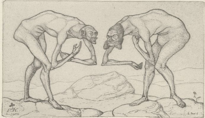 Paul Klee. Two Men Meet, Each Believing the Other to Be of Higher Rank | Paul klee, Line drawing, Art