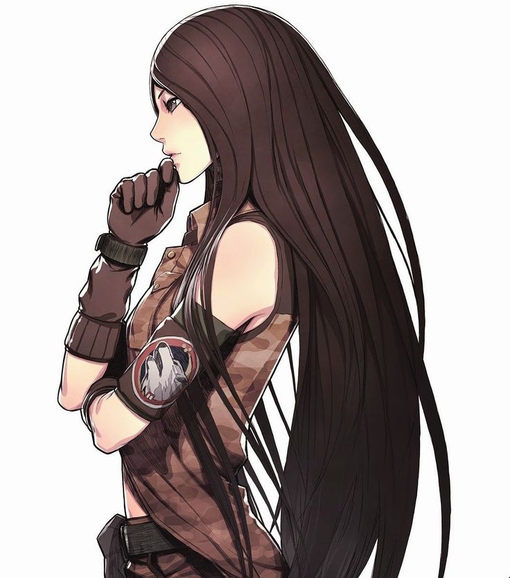 Anime woman long hair