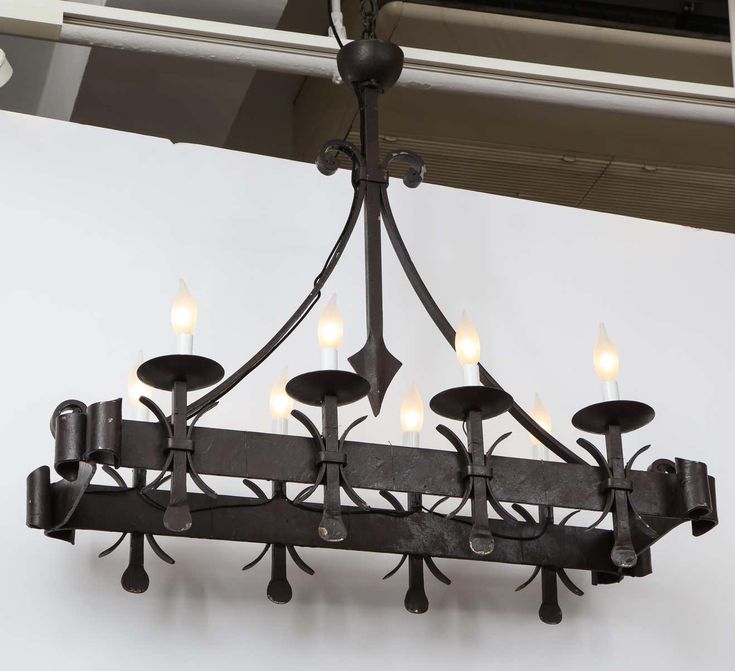 Gothic Style Painted Iron Chandelier Chandeliers Gothic Style Painted Iron Chandelier, Black Wrought Iron Rectangular Chandelier