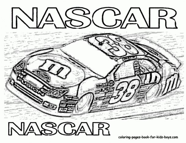 Free Nascar Coloring Pages | Race car coloring pages, Cars coloring