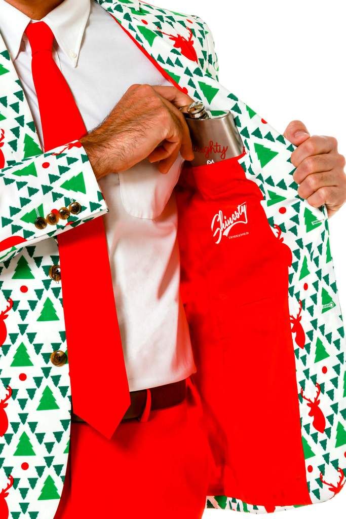 holiday party suit details blazer pant tie classy the ugly christmas sweater