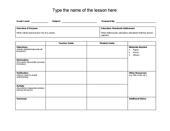 activity lesson plan template - Goalgoodwinmetals