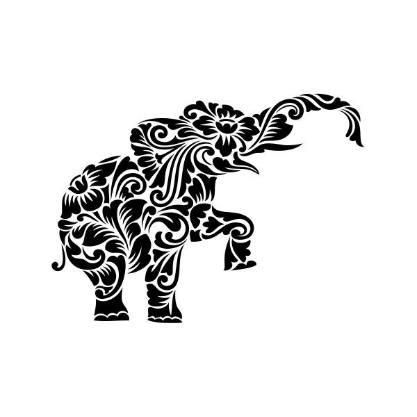 Download Floral Tribal Elephant 04467 Tribal Drawings Elephant Tattoos Tribal Elephant