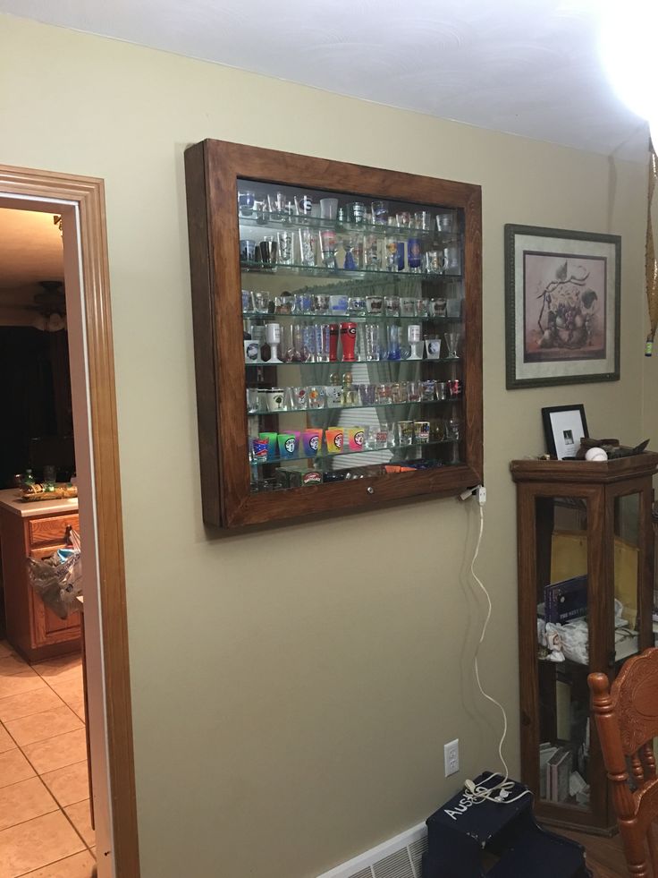 Shot Glass Display Case With Led Lighting Shot Glass Display Case With Led Lighting, Lighted Shot Glass Display Case