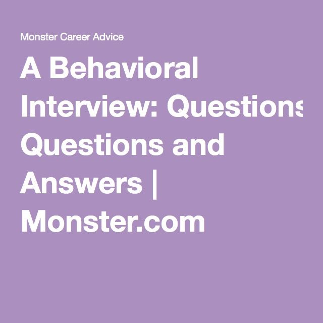 behavioural type interview questions