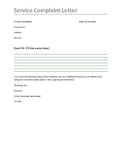 Service Complaint Letter - Sample Complaint Letter for Poor Customer Service from How to Write an Email to Customer Service.