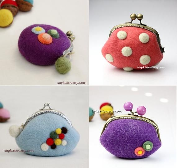 Wool Purse Wet Felted Coinpurse