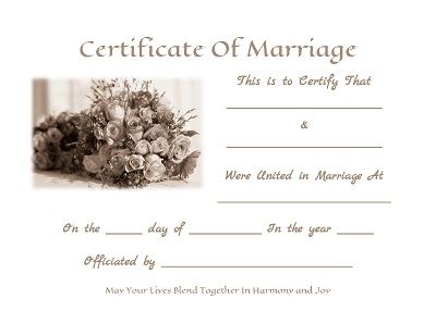 free printable marriage certificate