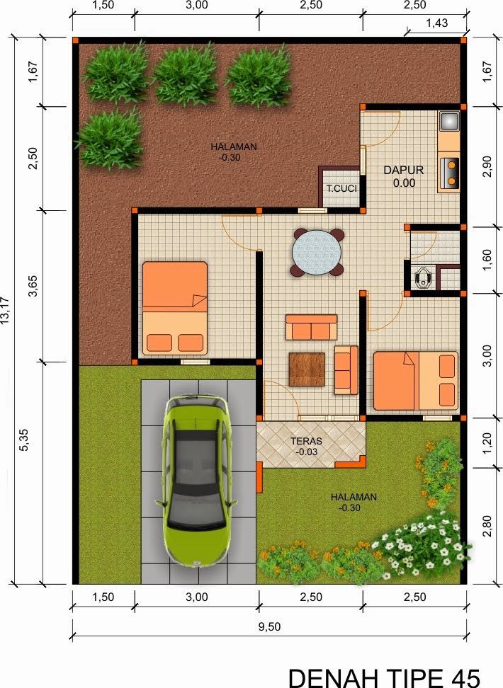 Contoh desain rumah minimalis type 80