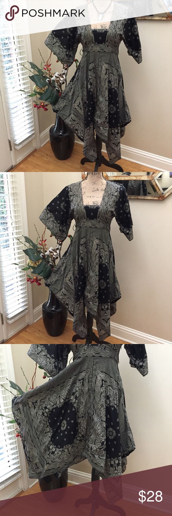 BOHO glory handkerchief hem peasant dress! BOHO glory handkerchief hem peasant d...