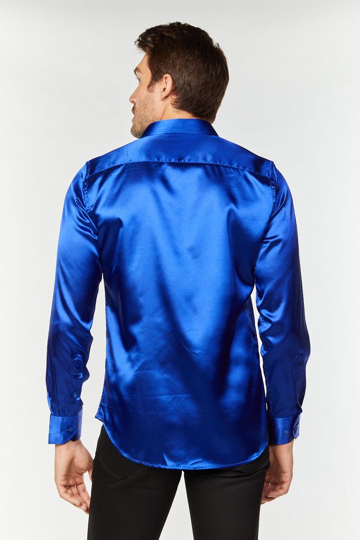 Men s Satin Royal Blue Dress Shirt In 2023 Royal Blue Dress Shirt men-s-satin-royal-blue-dress-shirt-in-2023-royal-blue-dress-shirt