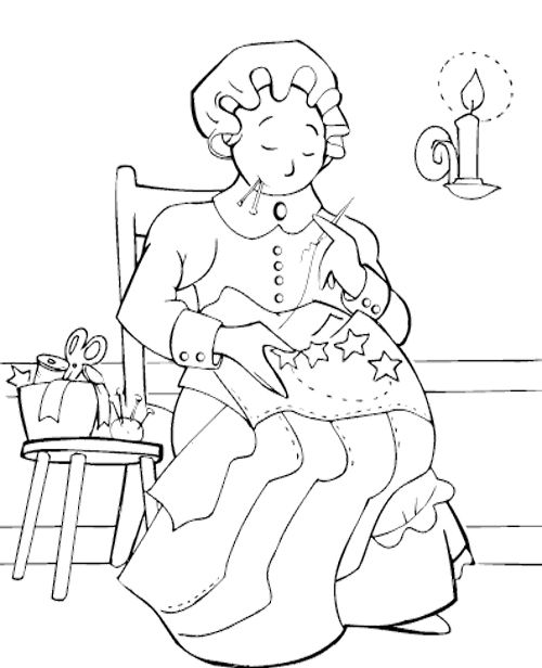 Download Betsy Ross Sewing Flag Are Using Nice Coloring Page | Flag ...