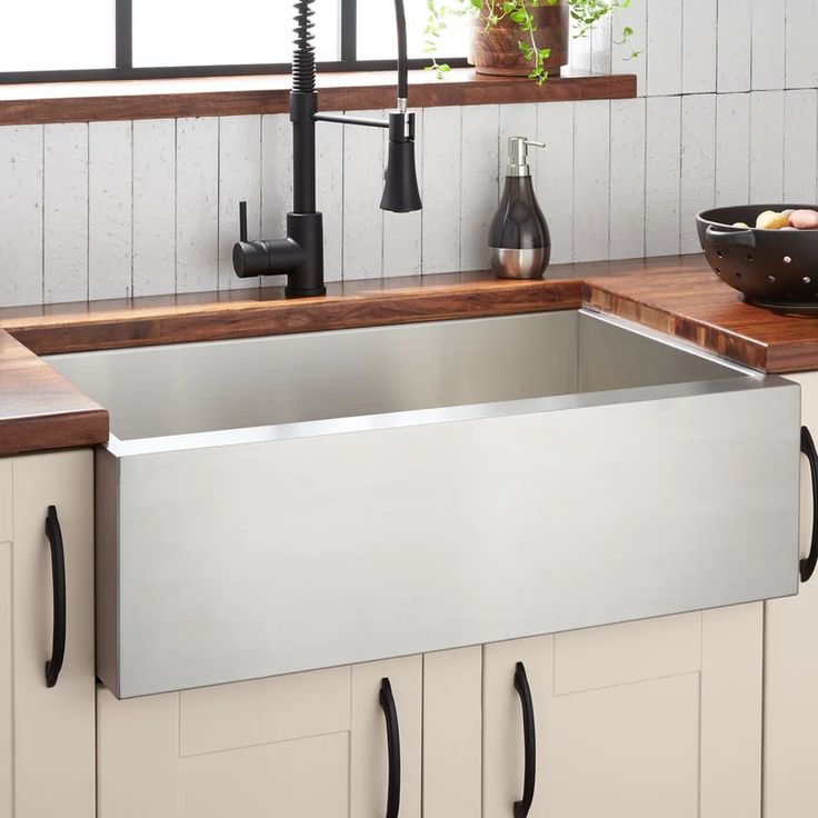 Signature Hardware 447795 33 Sitka Stainless Steel Farmhouse Sink Perigold Kitchen Stainless Steel Farmhouse Sink, Stainless Steel Farm Sink