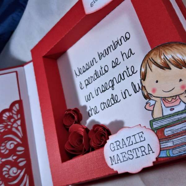 Shadowbox Card Fine Anno E Fine Carriera Per Una Maestra Regali Per Maestri Biglietti Artigianali Schede Stampabili