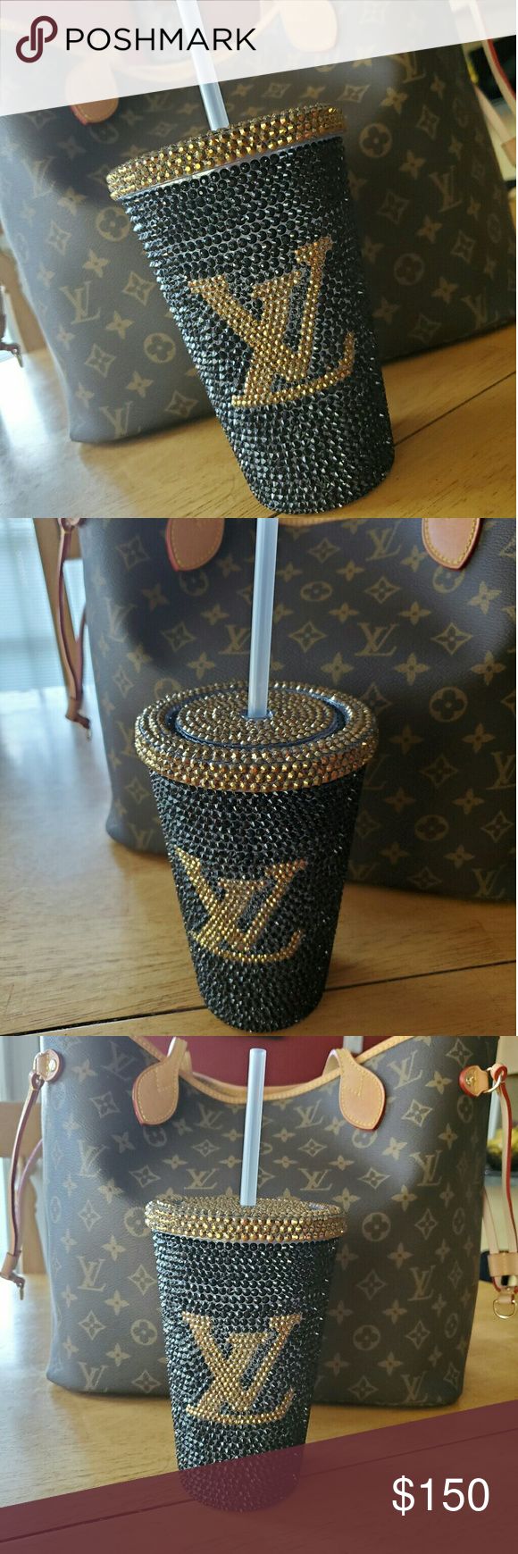 Custom Made LV Bling Cup LV Rhinestone Tumbler