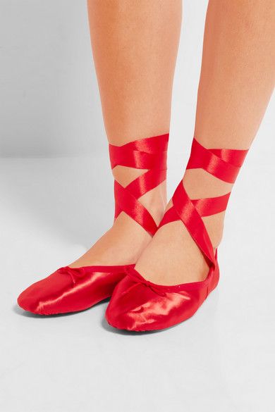 red glitter ballet slippers