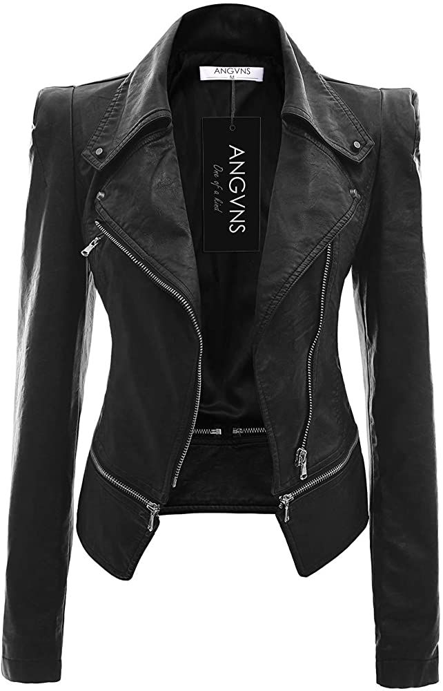 Chaqueta cazadora biker Jacket de cuero sintético mujer: Amazon.es: Ropa y acc… | de cuero para damas, Chaquetas, Chaquetas de cuero femeninas