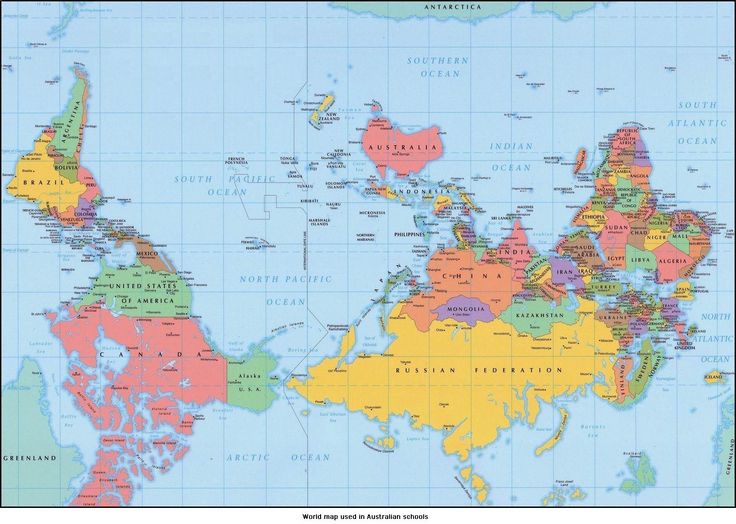 how the world would look if mapping conventions were flipped upside down because orienting north toward the top is a matter of convention