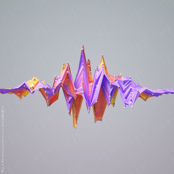 Bright Colorful Geometric Waveform | 3d design art, Abstract iphone