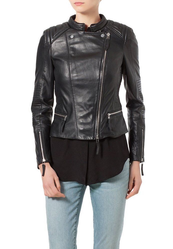 Premium Lambskin Leather Jacket Women Genuine Leather Motorcycle Jackets for Women