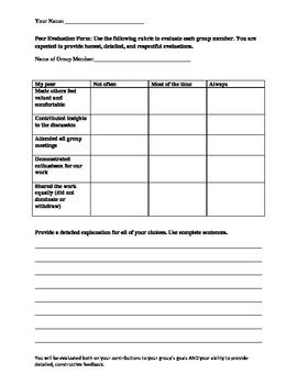 8 best peer study groups images on pinterest english group work group evaluation form