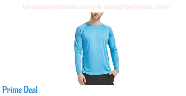 Sun Protection CQC Mens Outdoor Long Sleeve T-Shirt Quick Dry Athletic Running Shirts UPF 50