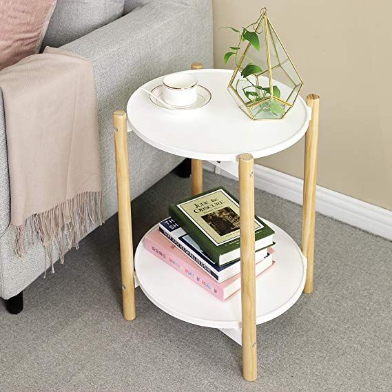 Tier Side Table, Scandinavian End Table Metal End Table 2 Tier Small Side Table