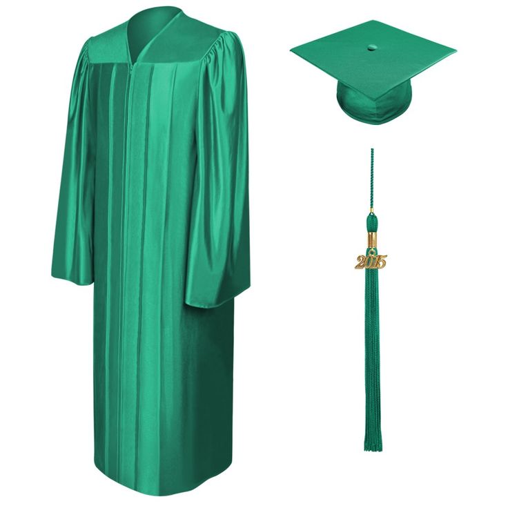 Endea Shiny Hunter Green Graduation Cap and Gown Endea Shiny Hunter Green Graduation Cap and Gown