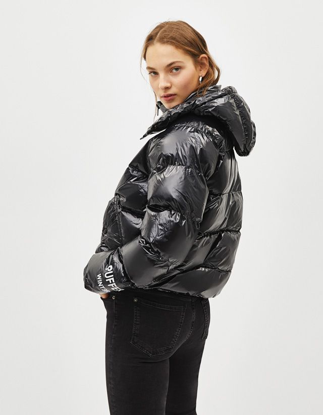 Pouch pocket puffer jacket - Jackets - Bershka Macedonia | Puffer ...